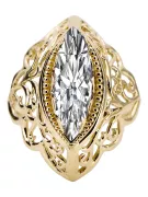 Ring Zirkon 14 Karat Gelbgold Vintage Schmuck vrc017y